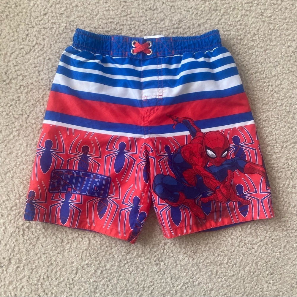 Marvel Little Boys Spiderman Swim Trunks Size 7